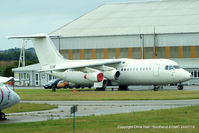 London Southend Airport - unmarked British Aerospace Avro 146-RJ85 stored at Southend - by Chris Hall