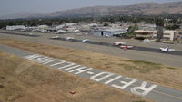 Reid-hillview Of Santa Clara County Airport (RHV) - Departing Reid Hillview Airport, CA with an overview of the northern end of the airport in a Diamond Star DA-40 (N171CB) headed for Bonny Doon! - by Chris Leipelt