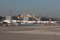 Frankfurt International Airport, Frankfurt am Main Germany (EDDF) - Frankfurt airport , one of the Terminals full loaded with Heavies readying for Departure - by Roberto Cassar