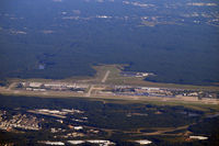 Raleigh-durham International Airport (RDU) - RDU as seen from the air after take off and heading west. - by Eric Olsen