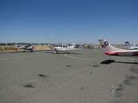 Buchanan Field Airport (CCR) - Another shot of the 2014 Air Race Classic flightline showing Jacksonville University Cirrus SR20 N486DA #7 arriving with Cessna 182K N899F #10, Cessna R182 N614WM #11 & Cessna 182T N935FA #12 nearest - by Steve Nation