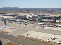 Palma de Mallorca Airport (or Son Sant Joan Airport), Palma de Mallorca Spain (LEPA) - one of aprons at Palma taken from Jet2 B757, G-LSAE on takeoff on way back to Manchester UK (EGCC) - by Jez-UK