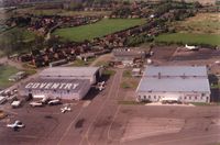 Coventry Airport, Coventry, England United Kingdom (EGBE) - Taken from an air atlantique DC6. No doubt that CVT was a bit of a dump and probably still is, but always an interesting place to work. Early 90s - by EF0048
