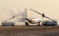 Leipzig/Halle Airport, Leipzig/Halle Germany (EDDP) - On deicing pattern before leaving to a mediterranean beach..... - by Holger Zengler