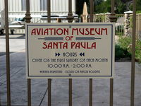 Santa Paula Airport (SZP) - Entry sign from parking lot for the Aviation Museum of Santa Paula adjacent. - by Doug Robertson