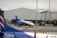 Aberdeen Airport, Aberdeen, Scotland United Kingdom (EGPD) - Eastern Airways apron at Aberdeen EGPD viewed from the multi-storey car park, charging 12p per minute to park there ! - by Clive Pattle