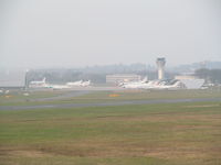 Farnborough Airfield Airport, Farnborough, England United Kingdom (EGLF) - in the mist - by magnaman