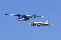 Wanaka Airport, Wanaka New Zealand (NZWF) - Recently restored Catalina and Air Chatham DC-3 formation flying At 2016 Warbirds Over Wanaka Airshow , Otago , New Zealand - by Terry Fletcher