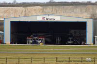 Humberside Airport - Bristows hangar at Humberside - by Chris Hall