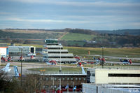 Aberdeen Airport, Aberdeen, Scotland United Kingdom (EGPD) - Aberdeen EGPD looking north in the early morning with a large number of CHC Scotia helicopters on the apron , ready for work. - by Clive Pattle