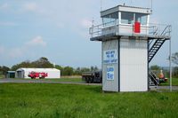 Pembrey Airport - Fire and Rescue tender No.2, aviation fuel tankers and Control Tower. - by Roger Winser