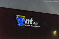 Prince George Airport, Prince George, British Columbia Canada (CYXS) - NT Air hangar sign. - by Remi Farvacque