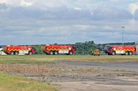 Cardiff International Airport - A trio of EGFF Fire Tenders having a photo shoot. - by Derek Flewin