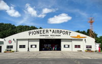 Pioneer Airport (WS17) - The whole airport is built to look like a 1930s period airfield. Privately owned for general aviation use, also home of the EAA AirVenture Museum. - by Jean M Braun