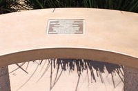 Camarillo Airport (CMA) - Tribute Bench at CMA's public Aircraft View Park outside the Waypoint Cafe in full sun - by Doug Robertson