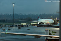 Vancouver International Airport, Vancouver, British Columbia Canada (CYVR) - A foggy evening. View north from Air Canada domestic terminal - by Remi Farvacque