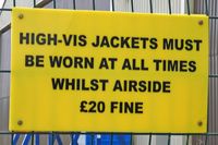 Caernarfon Airport - Air side access gate notice. - by Derek Flewin