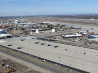 Boise Air Terminal/gowen Fld Airport (BOI) - View from BOI's new control tower over looking the south side of the airport, Idaho Army National Guard Helicopters and 190th Fighter Sq., Idaho Air Guard A10C can be seen. - by Gerald Howard