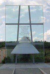 Paris Charles de Gaulle Airport (Roissy Airport), Paris France (CDG) - Memorial at the crash site at Gonesse to the tragic crash of Concorde after take off from Le norget - by Keith Sowter