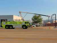 Boise Air Terminal/gowen Fld Airport (BOI) - BOI ARFF unit #10 practicing with water/foam spray nozzle. - by Gerald Howard