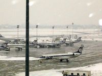Warsaw Frederic Chopin Airport (formerly Okecie International Airport) - View in the snow from the public viewing area - by Keith Sowter