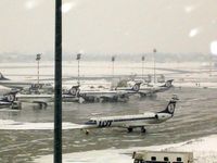 Warsaw Frederic Chopin Airport (formerly Okecie International Airport), Warsaw Poland (EPWA) - View in the snow from the public viewing area - by Keith Sowter