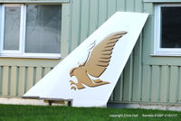 Kemble Airport - winglet from former Gulf Air A340 next to the ASI hangar at Kemble - by Chris Hall