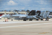 Boise Air Terminal/gowen Fld Airport (BOI) - F-18s from VX-9 Vampires, Air test & Evaluation Squadron Nine, NAS China Lake, CA and VMFAT-101 Sharpshooters, NAS Miramar, CA parked on south GA ramp. - by Gerald Howard
