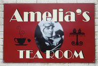 Pembrey Airport - New sign on the airport cafe, now Amelia's Tearoom. - by Roger Winser