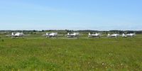 Pembrey Airport - 6 visiting Vans RV aircraft of Team Raven. - by Roger Winser