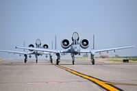 Boise Air Terminal/gowen Fld Airport (BOI) - A-10Cs from the 190th Fighter Sq., Idaho ANG taxiing down Bravo to RWY 28L. - by Gerald Howard