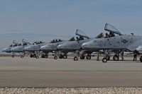 Boise Air Terminal/gowen Fld Airport (BOI) - Six A-10Cs form the 190th Fighter Sq., Idaho ANG parked on the east arm/de arm pad for final pre flight checks. - by Gerald Howard