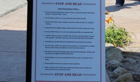 Santa Paula Airport (SZP) - Santa Paula Airport Pedestrian Safety Rules. Please read large. Posted near Aviation Museum of Santa Paula entryway. - by Doug Robertson