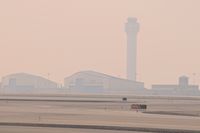 Boise Air Terminal/gowen Fld Airport (BOI) - Summer IFR day at BOI. 1 and 3/4 miles visibility, smoke. Lots of fires around. - by Gerald Howard