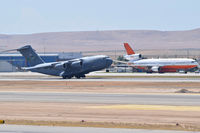 Boise Air Terminal/gowen Fld Airport (BOI) - C-17A departing RWY 28L. - by Gerald Howard