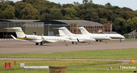 RAF Leuchars Airport, Leuchars, Scotland United Kingdom (EGQL) - GA line-up at Leuchars for the Dundee Links Golf Championships at nearby St Andrews. - by Clive Pattle