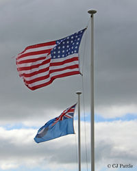 Dunkeswell Aerodrome Airport, Honiton, England United Kingdom (EGTU) - Close up of the US and RAF flags proudly displayed at the Dunkeswell Heritage Centre. - by Clive Pattle