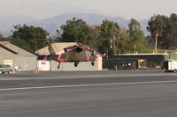 Santa Paula Airport (SZP) - FireBomber hover to land at SZP FireBase of Thomas Fire, unknown registration? - by Doug Robertson
