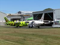 Hamilton International Airport, Hamilton New Zealand (NZHN) - central area of airport with 2 x medic MU-2 - only ones in NZ - by magnaman