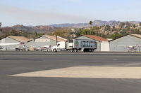 Santa Paula Airport (SZP) - SZP Thomas Fire FireBase FireFighter's Food Support truck departing last vestige of firebase remaining, making U-turn in sufficient clearing. Note smoky air, photo taken-19th day of fire. - by Doug Robertson