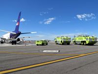 Boise Air Terminal/gowen Fld Airport (BOI) - ARFF doing some training on the Fed Ex ramp. - by Gerald Howard