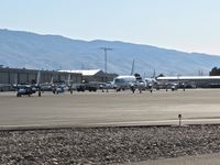 Boise Air Terminal/gowen Fld Airport (BOI) - Numerous aircraft parked on the NIFC ramp during fire season. - by Gerald Howard