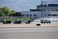 Boise Air Terminal/gowen Fld Airport (BOI) - ARFF units on a training test. - by Gerald Howard