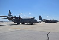 Boise Air Terminal/gowen Fld Airport (BOI) - Two C-130Hs from the Nevada Air National Guard stopped in for gas and lunch. - by Gerald Howard