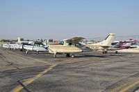 Boise Air Terminal/gowen Fld Airport (BOI) - Six back country aircraft parked on their ramp ready for the day's first flights. - by Gerald Howard