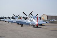Nampa Municipal Airport (MAN) - P-51 & P-40 aircraft parked on airshow ramp. - by Gerald Howard