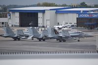 Boise Air Terminal/gowen Fld Airport (BOI) - Three EA-18Gs from VAQ-133 parked on the north GA ramp. - by Gerald Howard