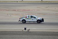 Boise Air Terminal/gowen Fld Airport (BOI) - OPS truck doing a runway check for FOD after a C-5M took off. - by Gerald Howard