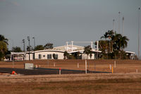 Bundaberg Airport, Bundaberg, Queensland Australia (YBUD) - Bundaberg Airport YBUD viewed from the West on 23Jul2019. Royal Flying Doctor Service (RFDS) hangar behind Terminal. (Low Res.) - by Walnaus47