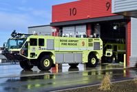 Boise Air Terminal/gowen Fld Airport (BOI) - ARFF 9 backing into the garage. - by Gerald Howard